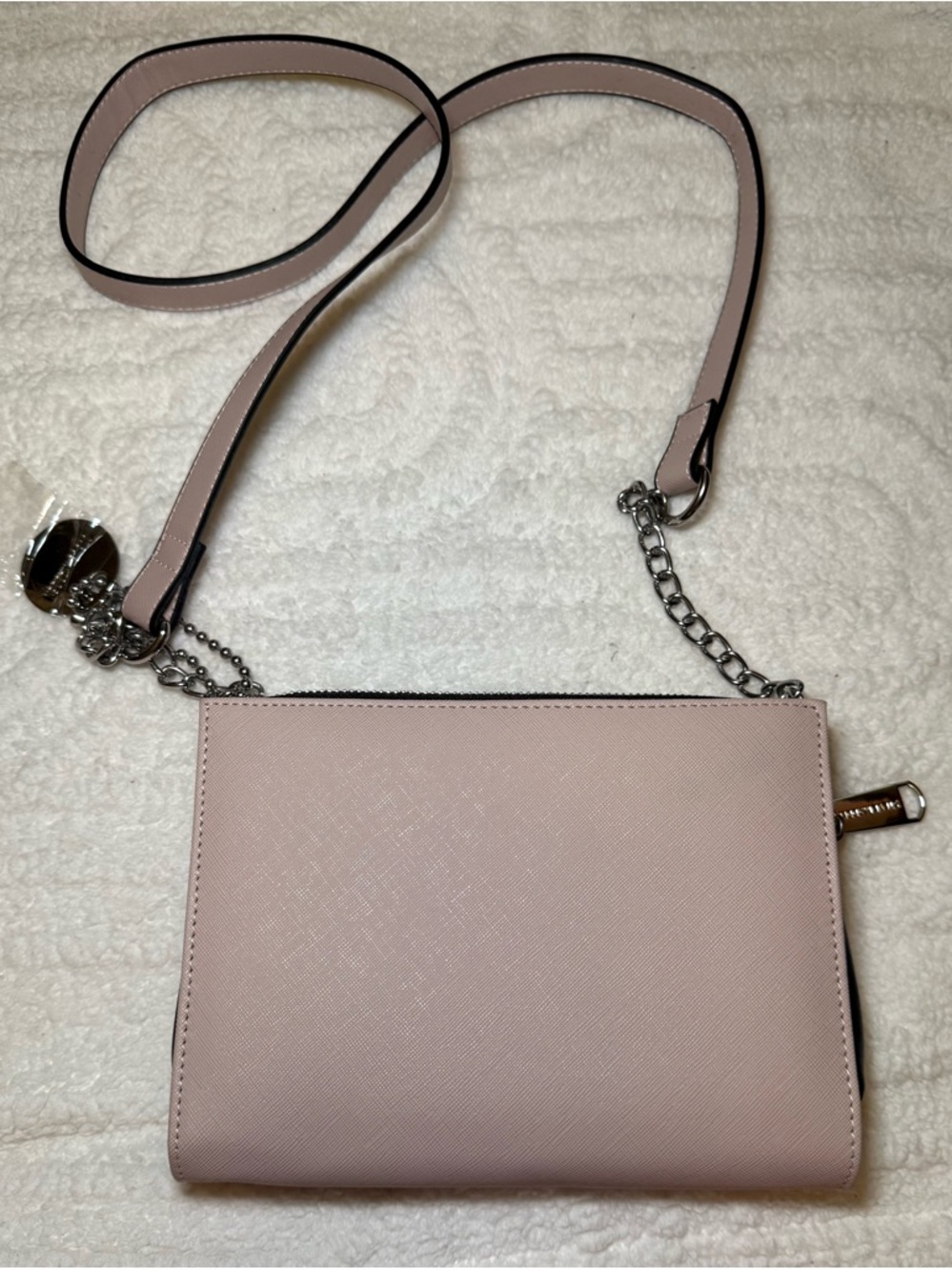 Steve Madden Pale Pink/Greyish Crossbody Bag with Chain Strap - Picture 4 of 7